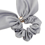 Max Maxb Women Girls Bowknot Hair Scrunchies Solid Hair Ties Bands Accessories Gray