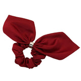 Women Girls Bowknot Hair Scrunchies Solid Hair Ties Bands Accessories Red