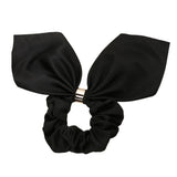 Women Girls Bowknot Hair Scrunchies Solid Hair Ties Bands Accessories Black