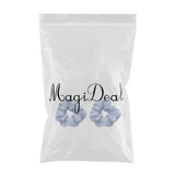 Max Maxb 2 Pieces Plaid Style Womens Hair Scrunchies Elastic Hair Bands Headwear Blue