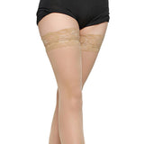 Maxbell Sexy Ladies Sheer Lace Top Thigh High Elasticated Hold Up Stockings Skin