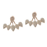 Max Maxb Crystal Earrings Leaf Ear Jacket Front Back Ear Cuffs Stud Earring Rose Gold