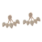 Max Maxb Crystal Earrings Leaf Ear Jacket Front Back Ear Cuffs Stud Earring Rose Gold