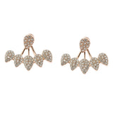 Max Maxb Crystal Earrings Leaf Ear Jacket Front Back Ear Cuffs Stud Earring Rose Gold