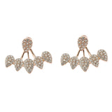 Max Maxb Crystal Earrings Leaf Ear Jacket Front Back Ear Cuffs Stud Earring Rose Gold