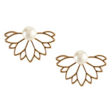 Max Maxb Lotus Flower Earrings Ear Studs Golden