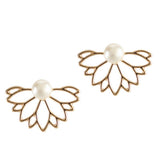 Max Maxb Lotus Flower Earrings Ear Studs Golden