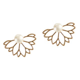 Max Maxb Lotus Flower Earrings Ear Studs Golden