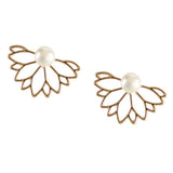 Max Maxb Lotus Flower Earrings Ear Studs Golden