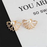 Max Maxb Lotus Flower Earrings Ear Studs Golden
