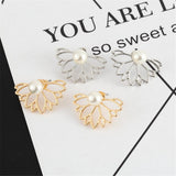 Max Maxb Lotus Flower Earrings Ear Studs Golden