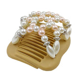 Maxbell Double Insert Hair Combs Clips Womens Magic Pearls Beads for Thick Hair 01