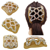 Maxbell Double Insert Hair Combs Clips Womens Magic Pearls Beads for Thick Hair 01