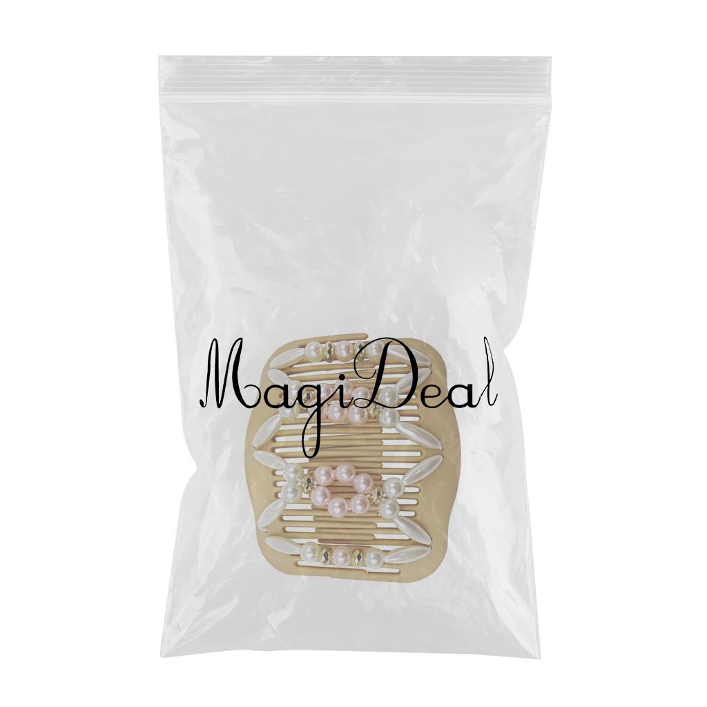 Double Insert Hair Combs Clips Womens Magic Pearls Beads for Thick Hair 02
