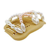 Double Insert Hair Combs Clips Womens Magic Pearls Beads for Thick Hair 06