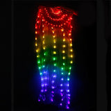 Max Maxb Rainbow Led Dance Fans with LED Lights Belly Dance Prop Stage Activity Tools