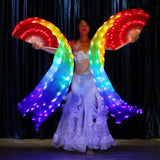 Max Maxb Rainbow Led Dance Fans with LED Lights Belly Dance Prop Stage Activity Tools