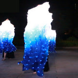 Max Maxb Belly Dancing Silk Right Hand Fan Chinese Handmade Veils Dance Folding Fan