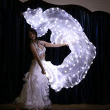 Max Maxb LED Fan Veils Belly Dance Silk Dancing Veil Light Up Show w/ USB Charger