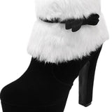 Max Women Platform Faux Suede Ankle Boots Round Toe High Heels Zipper Booties 34