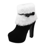 Max Women Platform Faux Suede Ankle Boots Round Toe High Heels Zipper Booties 34
