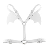 Maxbell Womens Bat Wings Harness Belt Tops Punk Gothic Festival Costumes White