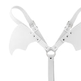 Maxbell Womens Bat Wings Harness Belt Tops Punk Gothic Festival Costumes White