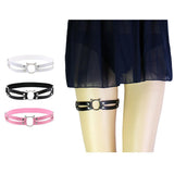 Maxbell Fashion Punk Gothic Cat Leather Elastic Garter Belt Leg Thigh Ring Pink