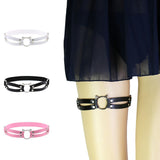 Maxbell Fashion Punk Gothic Cat Leather Elastic Garter Belt Leg Thigh Ring Pink