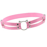 Maxbell Fashion Punk Gothic Cat Leather Elastic Garter Belt Leg Thigh Ring Pink