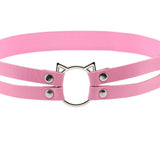 Maxbell Fashion Punk Gothic Cat Leather Elastic Garter Belt Leg Thigh Ring Pink