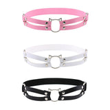 Maxbell Fashion Punk Gothic Cat Leather Elastic Garter Belt Leg Thigh Ring Pink