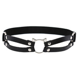 Maxbell Fashion Punk Gothic Cat Leather Elastic Garter Belt Leg Thigh Ring Black