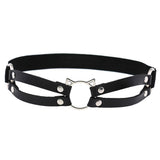 Maxbell Fashion Punk Gothic Cat Leather Elastic Garter Belt Leg Thigh Ring Black