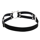 Maxbell Fashion Punk Gothic Cat Leather Elastic Garter Belt Leg Thigh Ring Black