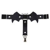 Maxbell Bat Wing Garter Leg Ring Punk Harness Garter Belt Adjustable Suspender Black