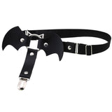 Maxbell Bat Wing Garter Leg Ring Punk Harness Garter Belt Adjustable Suspender Black