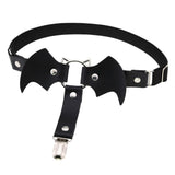 Maxbell Bat Wing Garter Leg Ring Punk Harness Garter Belt Adjustable Suspender Black