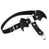 Maxbell Bat Wing Garter Leg Ring Punk Harness Garter Belt Adjustable Suspender Black
