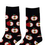 Womens Dress Socks Funny Colorful Crew Socks Cotton Novelty Socks Apple