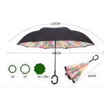 Maxbell Double Layer Inverted Reversible Umbrellas Umbrella Parasol Upside Down Black