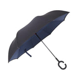 Maxbell Double Layer Inverted Reversible Umbrellas Umbrella Parasol Upside Down Navy Blue