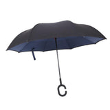 Maxbell Double Layer Inverted Reversible Umbrellas Umbrella Parasol Upside Down Navy Blue