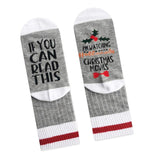 Maxbell Mens Womens Fashion Cotton Novelty Letter Printed Ankle Socks Gray