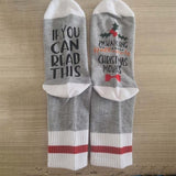 Maxbell Mens Womens Fashion Cotton Novelty Letter Printed Ankle Socks Gray