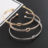 Maxbell Open Cuff Bracelet Adjustable Skinny Wire Bangle Women Jewelry Golden