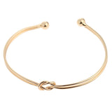 Maxbell Open Cuff Bracelet Adjustable Skinny Wire Bangle Women Jewelry Golden