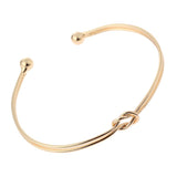 Maxbell Open Cuff Bracelet Adjustable Skinny Wire Bangle Women Jewelry Golden