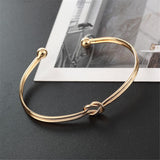 Maxbell Open Cuff Bracelet Adjustable Skinny Wire Bangle Women Jewelry Golden