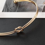 Maxbell Open Cuff Bracelet Adjustable Skinny Wire Bangle Women Jewelry Golden